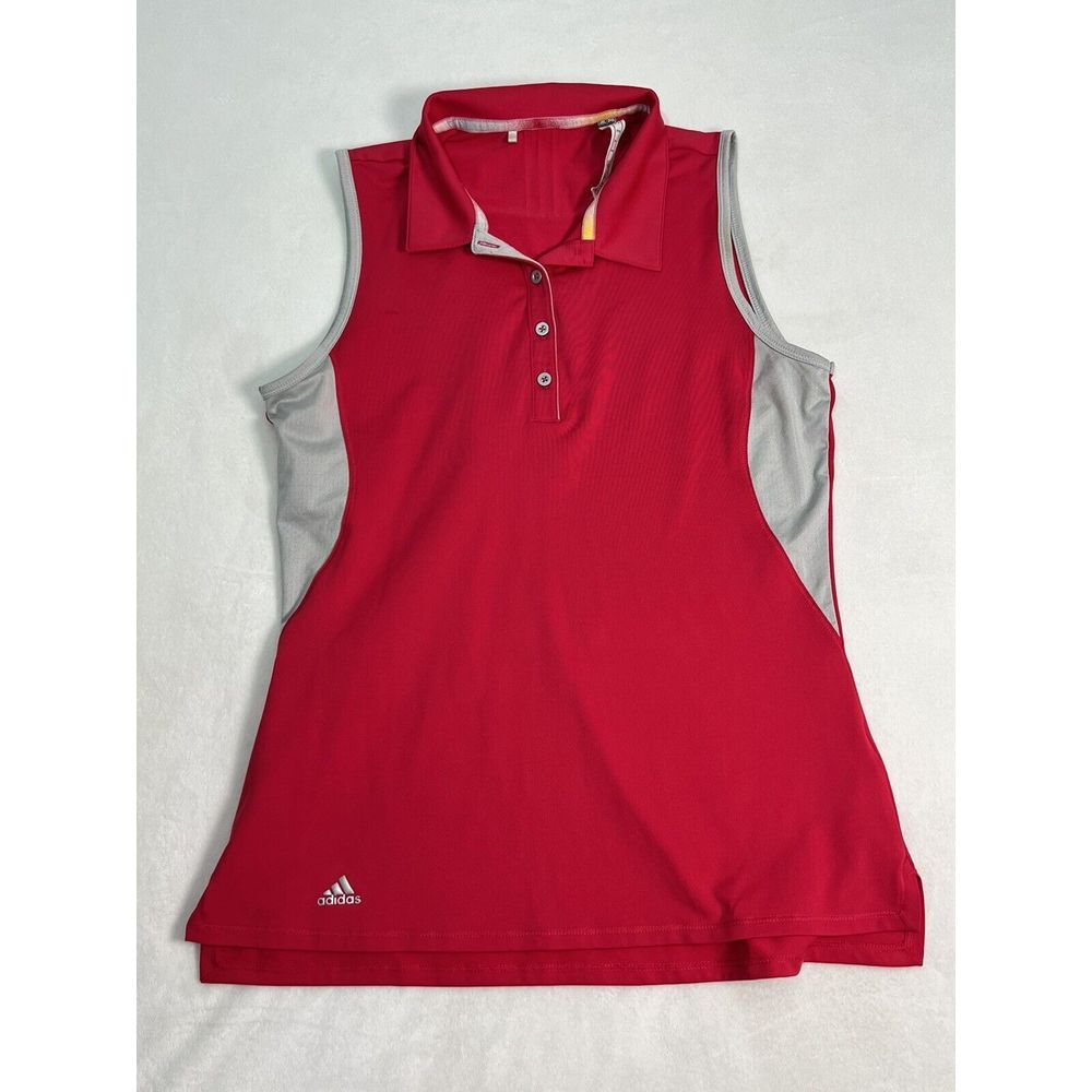 Adidas Golf Tennis Sleeveless Polo Shirt Red Women's‎ S  (574)